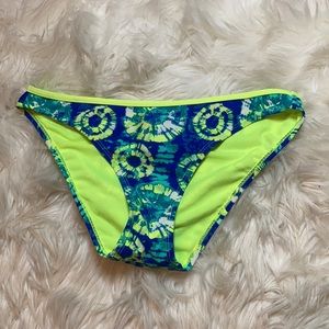 Joe Boxer blue green circle tie dye bikini bottom